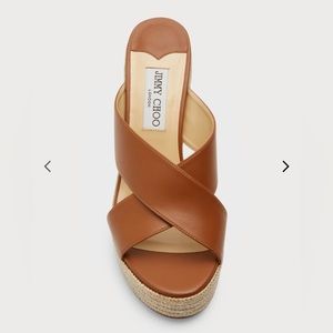 BRAND NEW Jimmy Choo Divina Wedges, Dark Tan Mix, size 39 1/2